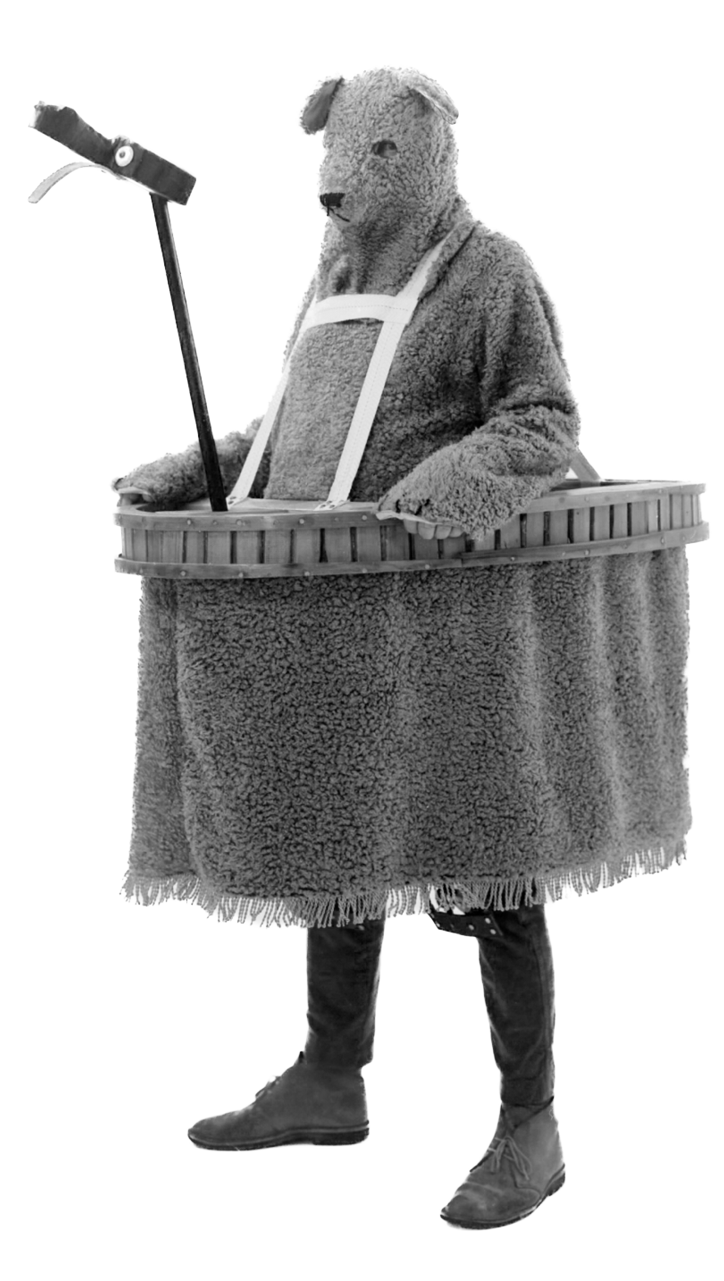 The Bear in his wooden folk costume